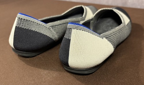 Rothy’s Flat Women Round Toe Buffalo Plaid Retired Black Gray Cream Sz 8.5 Used* - Picture 10 of 15