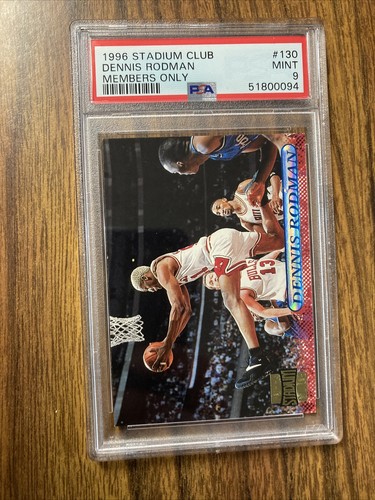 DENNIS RODMAN 1996 STADIUM CLUB MEMBER'S ONLY card PSA MINT 9 chicago bulls #130 - Picture 7 of 12