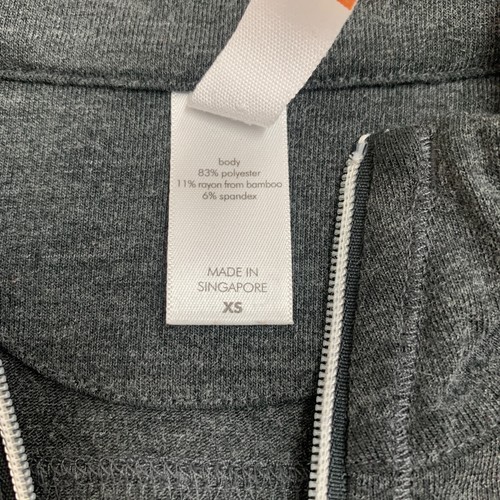 Lucy Athletic Top Womens XS Extra Small Gray 1/2 Zip Bamboo Blend Made Singapore - Picture 8 of 12