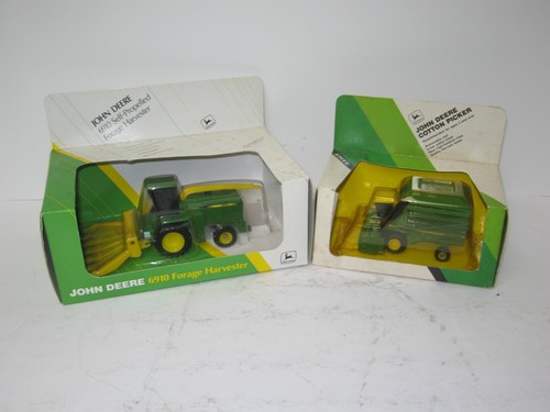 1/64 JOHN DEERE FORAGE HARVESTER & 1/80 COTTON PICKER NIB 1988-93 vintage - 第 1/2 張圖片