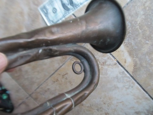 Battlefield Pick Up Souvenir WWI Brass Bugle, Dated 1918, Made by York, Michigan - Bild 5 von 12