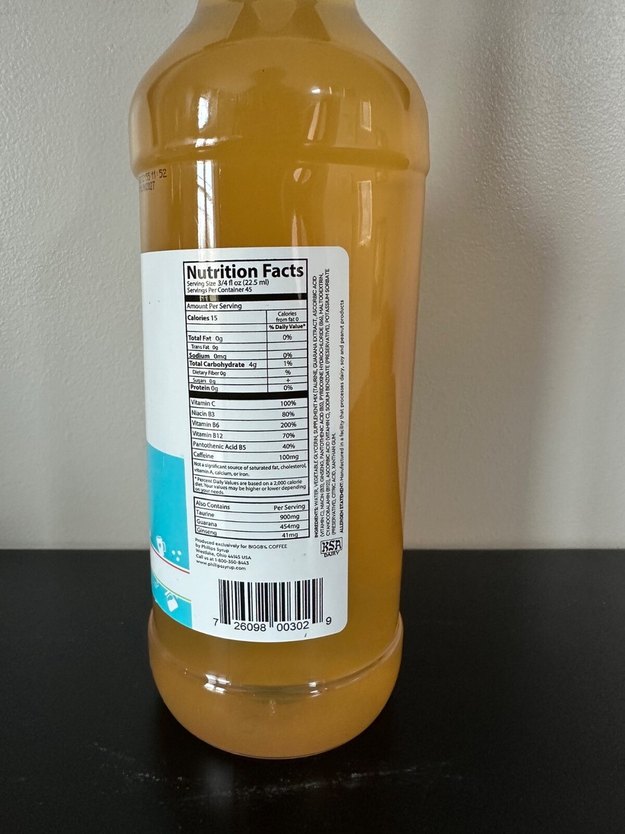 BIGGBY COFFEE ZIP! ENERGY SHOT SYRUP UNOPENED BRAND NEW 33.8 OZ | eBay