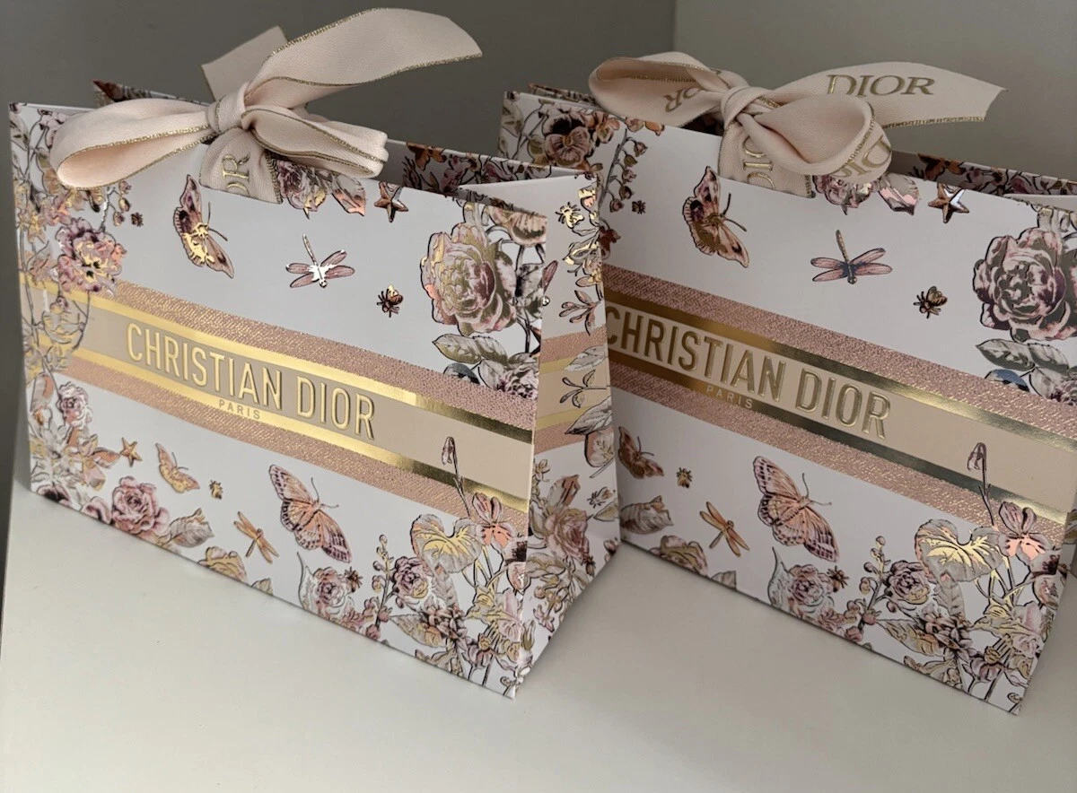 Dior Sac Cadeau Papillon Floral Rose Crème Papillon Fête des Mères 2025 Lot de 2