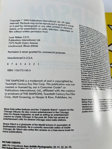 Lot of 2 Consumer Guide Simpson Mania 1990 Profiles, Clothing, Merchandise.. - Picture 9 of 15