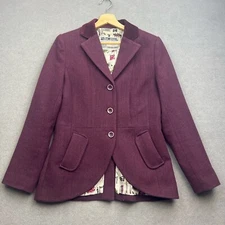 JOULES Tweed Jacket UK 12 Cherry Hacking Blazer HARCOMBE Herringbone Country