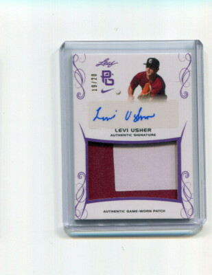 2017 Leaf Perfect Game Showcase Purple Levi Usher Auto Patch 19/20