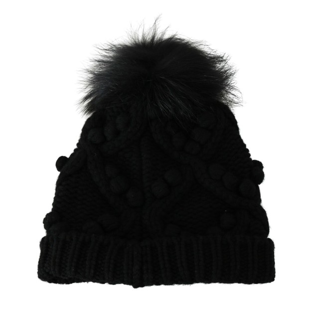 100 Cashmere Fur Winter Beanie Cap 