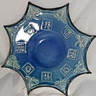 decorative plate, with dragonfly's design color blue 11"wide