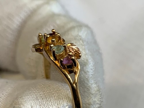 10K Yellow & Rose Gold Ring 2.3g Fine Jewelry Sz 7.75 Multi-Color Round Stones - Picture 18 of 24