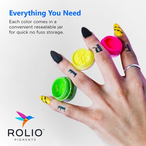 ROLIO Fluorescent Powder - 10g 12 Colors – Nail Polish, Slime, Candle, Epoxy Art - Picture 5 of 6