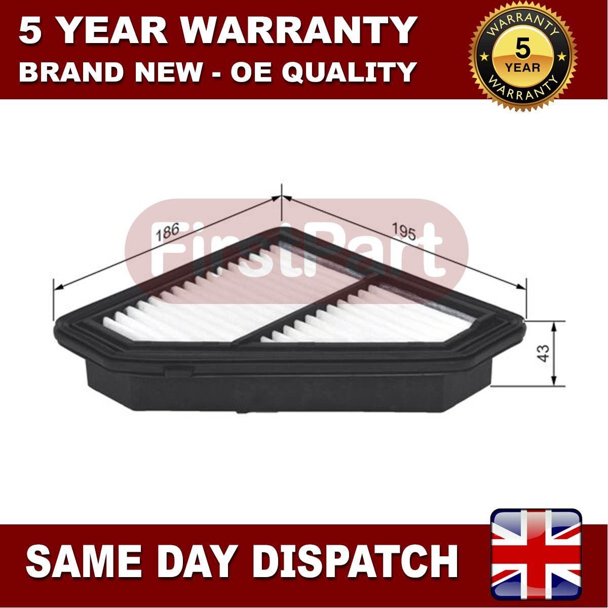 Fits Honda Civic 20122016 1.3 Firstpart Air Filter 17220R3RE01 eBay