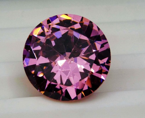 Certified 20.00 Cts Natural Round Cut Cambodian Pink Zircon Loose Gemstone - Picture 9 of 11