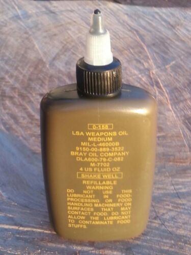US Military LSA Weapons OIL Brand New 4 oz Bottle - Gun Oil Medium Bray Co USA - Picture 1 of 3
