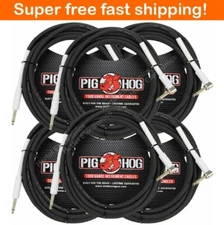 6 Pack Pig Hog PH186R Right Angle 8mm 18.5FT 1/4"-1/4" Inst Cable - New