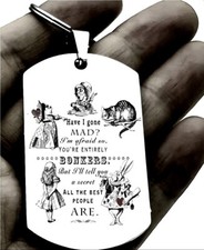 Alice In Wonderland Hot Cat Hatter Quote Keychain