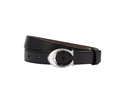 Vintage Coach 8400 Black Leather Belt, Size M Solid Brass  display picture 2