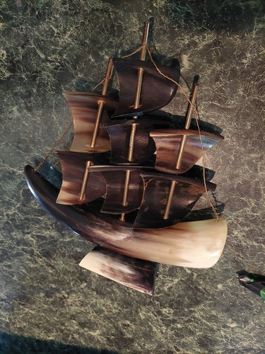MODELO HECHO A MANO ENVÍO DE COLECCIÓN (JUEGO DE 2) CUERNO COLMILLO - Imagen 3 de 5
