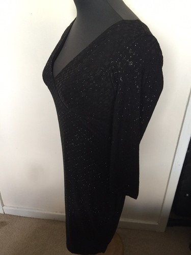 Bnwt Ladies Black Quiz Sparkly Summer Dress Size 10 RRP £29.99 - Picture 4 of 8