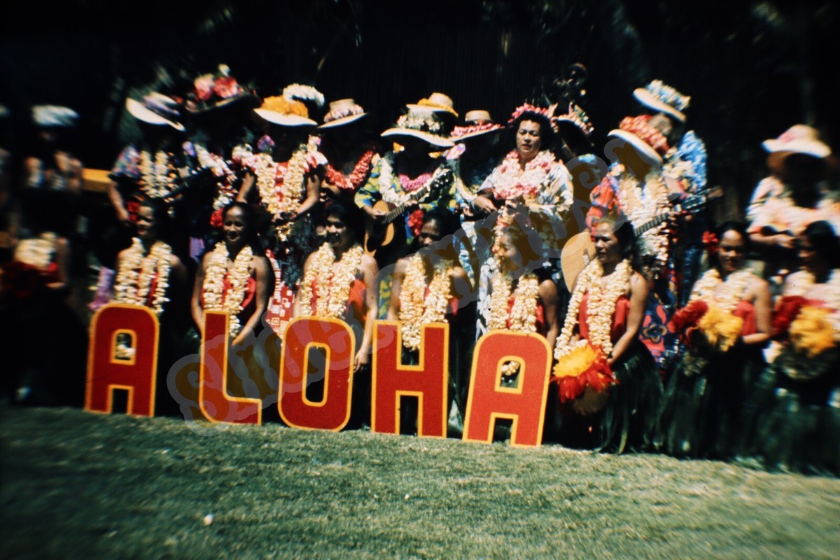 Vtg Photo Slide Hawaiian Aloha Sign X3R166 | eBay