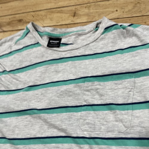 OAKLEY Shirt Men L Vtg Y2k Pocket Logo Green Preppy Hooped Striped Crew Tee 38" - Picture 4 of 20