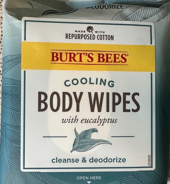 2 X  Burts Bees Cooling Body Wipes With Eucalyptus Cleanse & Deodorize RETIRED - Image 3 of 4