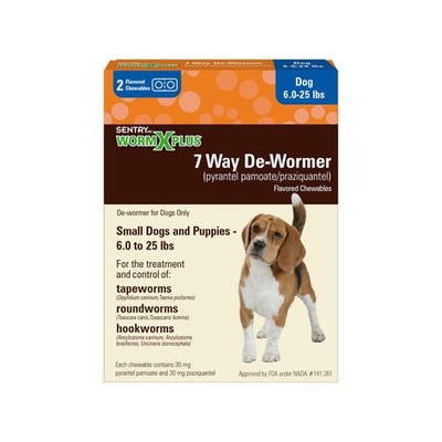 7 Way De-Wormer Chewables for Dogs - Tablets for Small Dogs & Puppies (6-25 l...