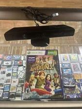 Microsoft Xbox 360 Kinect Sensor Bar - Black 1414 With Kinect Adventures