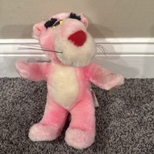 Vintage The 24k Company - 1987 - Pink Panther -Suction Cups- Soft Toy Plush 9