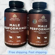 FOR 2 Ancient Nutrition Male Performance Grass-Fed Supplements 180ct EXP05/2026+