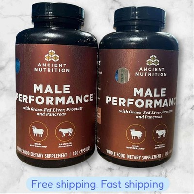 FOR 2 Ancient Nutrition MALE PERFORMANCE Grass-Fed Supplements 180ct EXP12/2026+