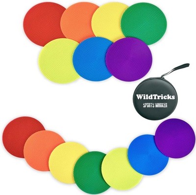 14 Pcs Sports Training Marker-Non Slip Agility Marker Flat Poly Spots4inch Fl...