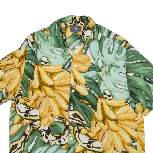 H&M Herren Hawaiihemd grün geblümt M - Bild 2 von 6
