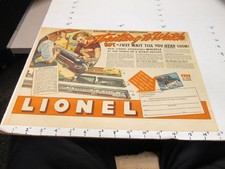 newspaper ad premium catalog 1936 LIONEL TRAIN toy 299W 267W whistle torpedo