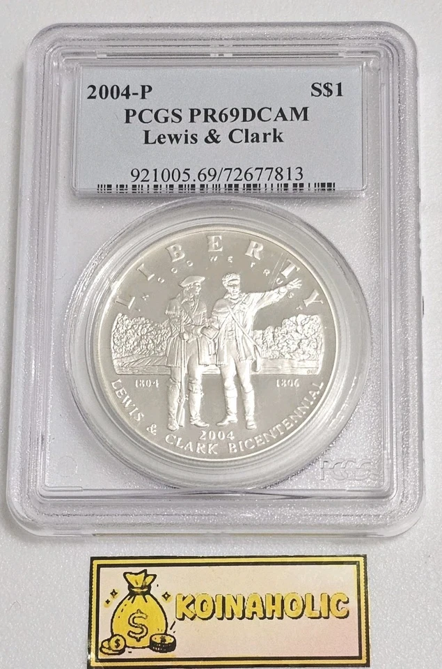 2004 P $1 Lewis & Clark PCGS PR69 DCAM Commemorative Pulled From Storage Fast 🚢 - Image 3 of 4