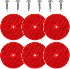 12Pcs Safety Reflectors Red round Reflectors 3Inch with Stainless Steel Screw Us