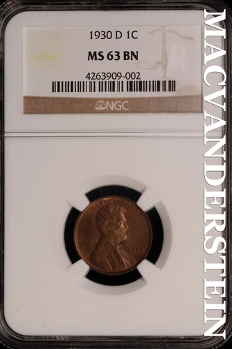 1930-D Lincoln Wheat Cent-NGC MS 63 Brown Choice Gem BU No Reserve #SLK918