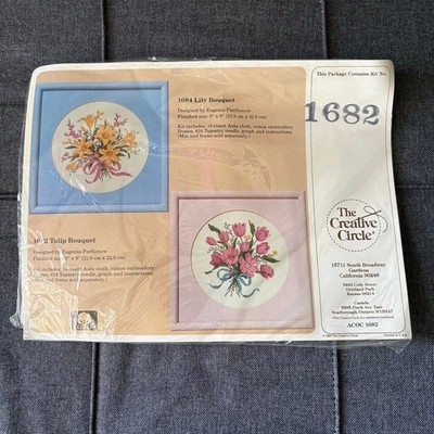 Tulip Bouquet Vintage Counted Cross Stitch Kit by The Creative Circle - 1989