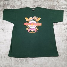 Vintage 90s Single Stitch T Shirt Mens XL Extra Large Green Made in USA