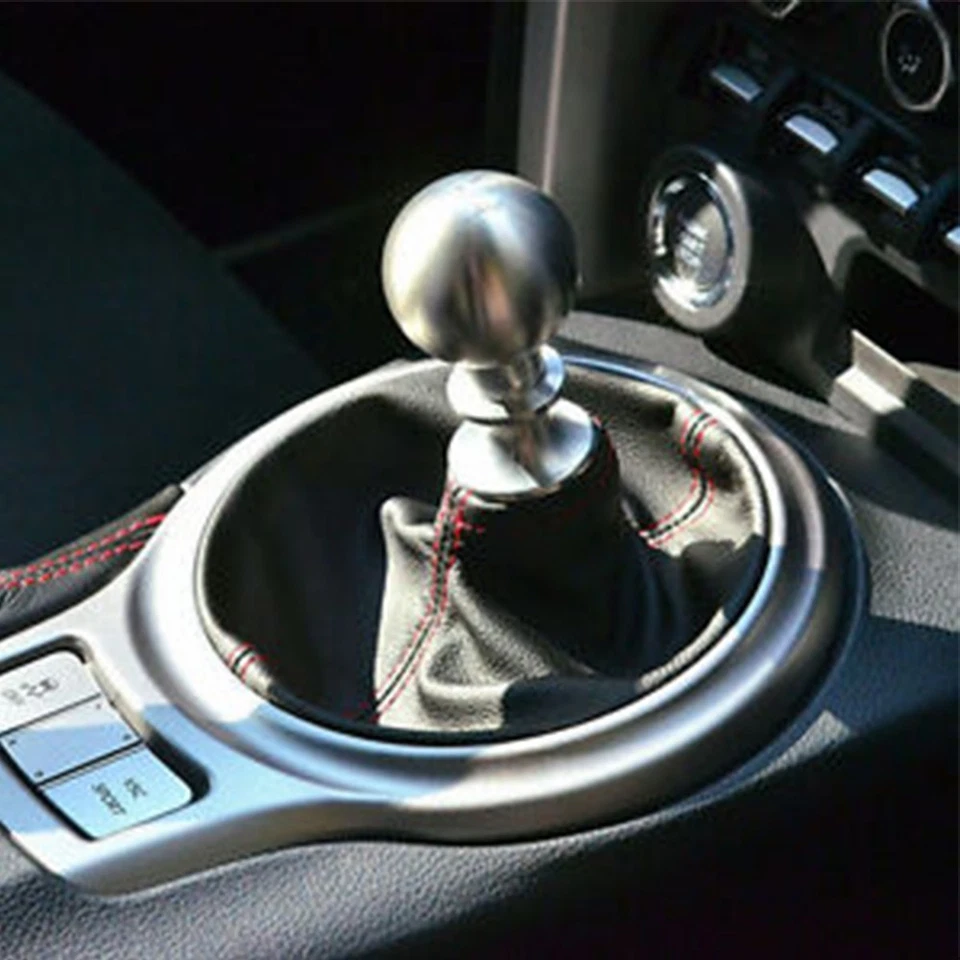 Black Stitch PVC Manual Red Auto Car Shift Gear Shifter Knob Boot Cover Cap USA - Image 4 of 4