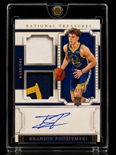 2023-24 Panini National Treasures-RC Materials Auto Patch Brandin Podziemski /99