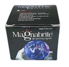 Magnabrite 4x Light Gathering Dome Magnifier 64mm 2.5" Model LGM64 Bag & Box EUC