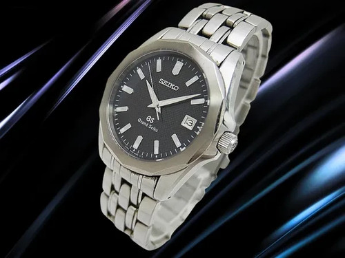 Orologio Uomo Grand Seiko Ref.8J56-8000 SS Quadrante Nero Quarzo 38mm Data Dodecagon - Foto 3 di 6
