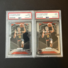 LOT (2) 2019 Panini Prizm De'Andre Hunter Rookie Hawks NBA PSA
