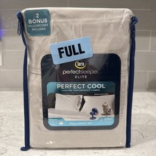 6 Pc FULL Serta Perfect Sleeper Elite Cooling Performance Fabric Sheet Set TAUPE