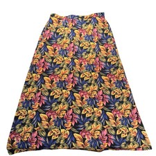 Sag Harbor Skirt Women's 4P Vintage Multicolor Floral Side Zip EUC