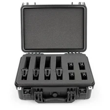 CASEMATIX Waterproof 4 Pistol Hard Case – Customizable Foam Gun Storage Box