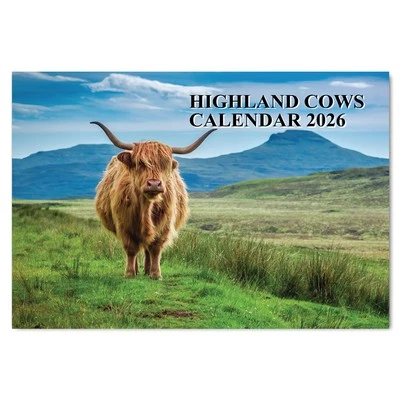 PACK WITH Highland Cows Calendar 2026 A4 – 12-Month Wall Calendar Featuring Stunning UK