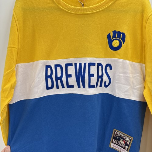 Mitchell & Ness Milwaukee Brewers Womens Sweatshirt MLB XL Cooperstown NEW - Picture 2 of 9