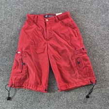 JNCO Flamehead Cargo Shorts Size 16 Red Vintage Skater 26x11