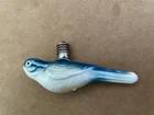 Vintage CHRISTMAS Milk Glass Figural Blue Bird Light Bulb